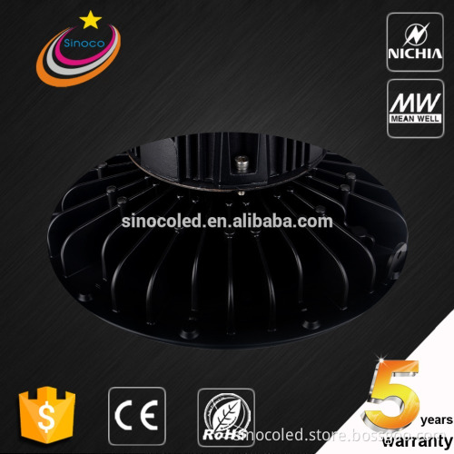 CE RoHS certified Nichia chip Meanwell driver led high bay light ufo